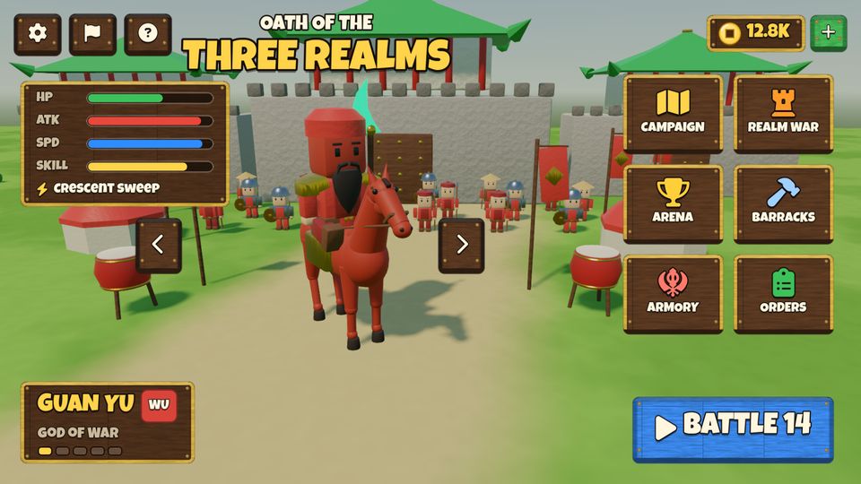 The general selection screen